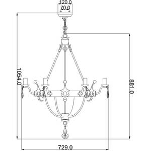 Windsor 6 Light Chandelier Gold Finish, E14 - Gold