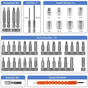 Portable Cordless Screwdriver 47 Pieces Set - Grey