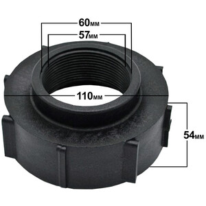 IBC S100x8 (3 Inch) Female Buttress to (2 inch) BSP Female Adapter - Black by DNA PACKAGING LTD
