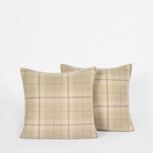 Pack Of Woven Check Cushion Covers - Sage Green / 2 by OHS