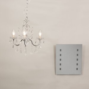 Varuna IP44 Glass Droplet Bathroom Chandelier Pendant Ceiling Light - Chrome by ValueLights