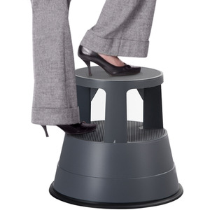 Step Stool Rolling Kick Stool - Black by Costway