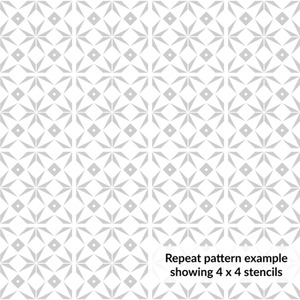 Casablanca Reusable Tile Stencil for Walls, Floors, Patios and Furniture - White / 30cm x 30cm by Stencil It