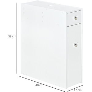 HOMCOM Bathroom Slim Floor Cabinet With Drawers - White by HOMCOM