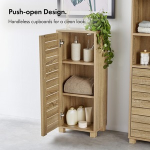 Bathroom Storage Cabinet with Adjustable Shelves - Natural by VonHaus