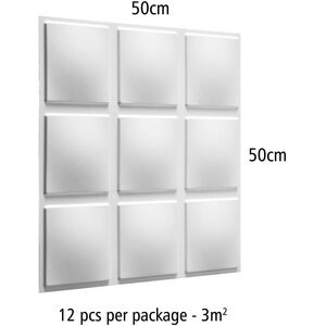 3D Wall Panels - White / Cubes Design by WALPLUS