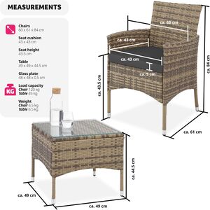 Rattan Garden Furniture Set Lucerne Two Sets Of Cushion Covers by tectake
