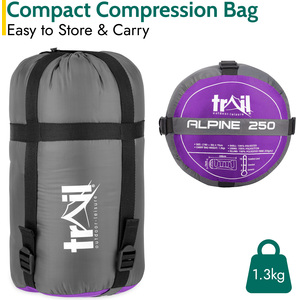 Alpine 250 GSM Sleeping Bag - Purple by Trail