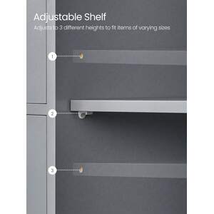 Bathroom Storage Cabinet with 4 Drawers - Grey by VASAGLE