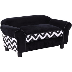 PawHut Pet Sofa Cat Couch Bed for Miniature Dogs - Black by PawHut