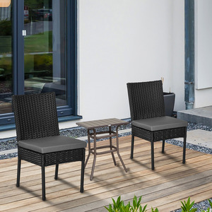 Outsunny Cushioned 2 Pieces Rattan Garden Chairs by Outsunny