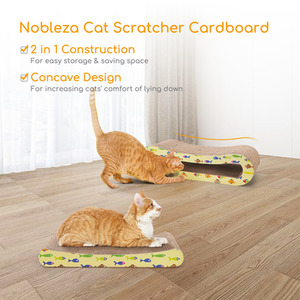 Cat Scratcher 2 in 1 Lounge Bed with Catnip - Brown by Nobleza