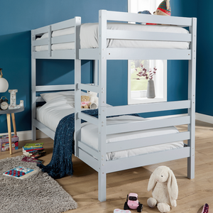 Home Source Hendon Childrens Wooden Single Bunk Bed - Grey by Home Source