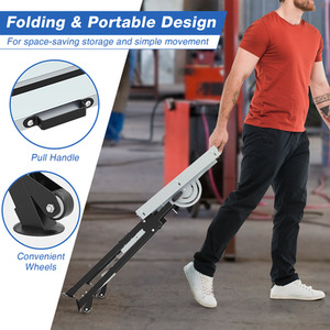 Folding Welding Table 180 Kg Load Tiltable Steel Workbench - Black by Costway