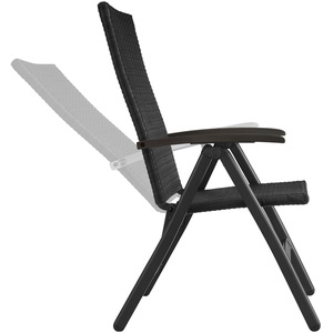 Garden Chair Canberra With Reclining Function - Black by tectake