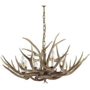 Chalet 8 Light Pendant Chandelier Light Brown, E14 - Brown