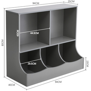 2-Tier Open Style Toy Storage Organizer with Bookcase by Livingandhome