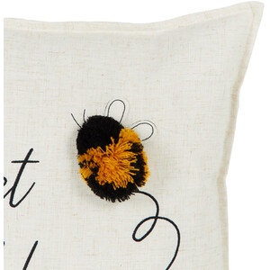 Sweet as Honey Cushion - White and Black