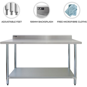 Commercial Stainless Steel 4ft Catering Table - Silver by KuKoo