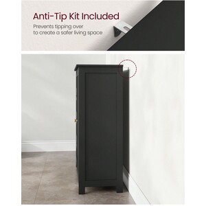 Bathroom Storage Cabinet with 4 Drawers - Black by VASAGLE