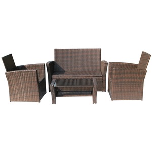 Rattan Garden Furniture Outdoor Set - Brown by BIRCHTREE
