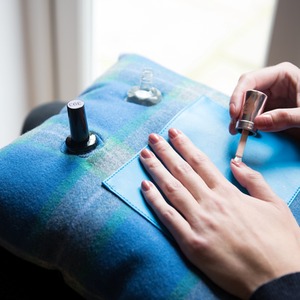 Manicure Cushion Nail Pillow Blue Tweed - Blue Tweed by CRAGGI