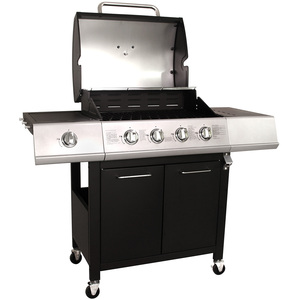 5 Burner Premium Gas BBQ - Black by Charles Bentley