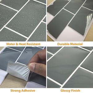 Elegant Metro Subway 3D Stick on Tile Sticker - Grey by Walplus