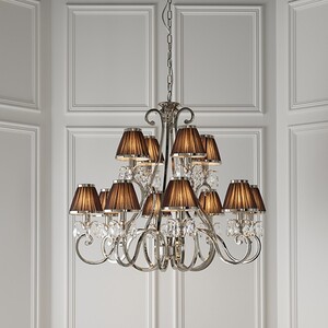 Oksana 12 Light Multi Arm Chandelier Polished Nickel Plate Finish, E14
