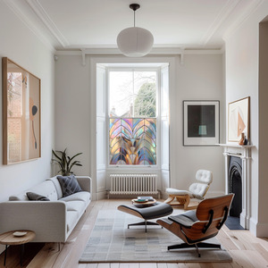 Tito Art Deco Stained Glass Privacy Window Film by Creative Printing Solutions