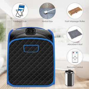 Foldable Steam Spa Sauna - Black by Costway