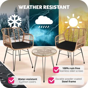 Molfetta Rattan Furniture Set - nature by tectake