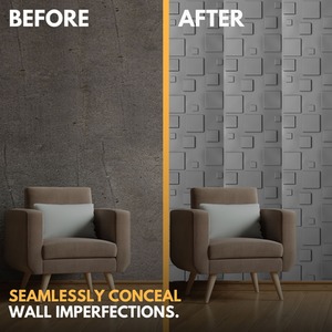 3D Wall Panels (50x50 cm) PVC Cladding Panel 3D Blocks Design by NOVECRAFTO