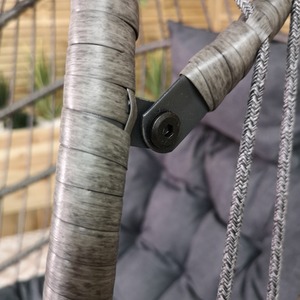 Steel Frame Hanging Egg Chair with Stand, Cover and Cushions - Grey by Samuel Alexander