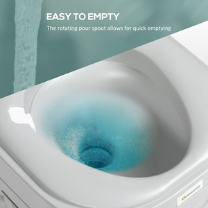 Outsunny Portable Toilet for Adults with Seat, Lid - Grey by Outsunny