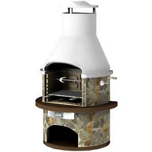 Rondo Modern Masonry Charcoal Barbecue Grill - Brown by Callow