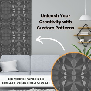 3D Wall Panels (50x50 cm) PVC Cladding Panel of Diamond Design by NOVECRAFTO