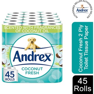 Andrex Toilet Rolls Coconut Fresh Toilet Tissue Paper - 45 by Andrex