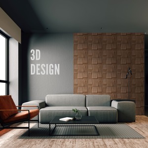 3D Wall Panels with Adhesive Included, Geometric Squares Design by NOVECRAFTO