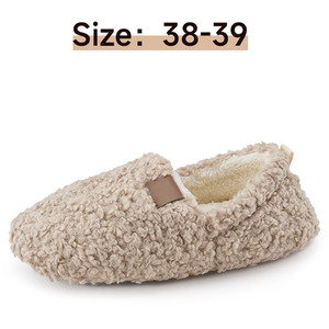 Thickened Curly Fur Warm Slippers by komore