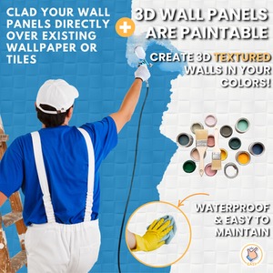 3D Wall Panels (50x50 cm) PVC Cladding Panel in Square Grid Lattice Design by NOVECRAFTO