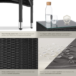 Rattan Garden Furniture Set Lucerne Two Sets Of Cushion Covers by tectake