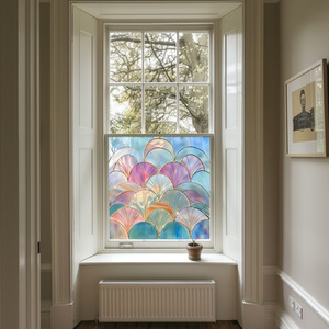 Rivara Art Deco Stained Glass Privacy Window Film by Creative Printing