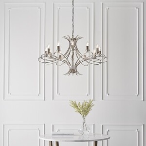 Penn 12 Light Chandelier Polished Nickel Plate Finish, E14 - Polished Nickel Plate