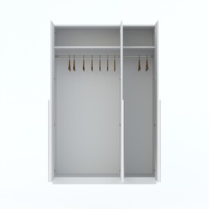 Echo 3 Door Mirrored Wardrobe - White