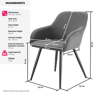 Dining Chair Scandi - Padded Boucle Cover, High Backrest by tectake