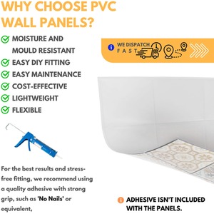 3D Wall Panels (96x48 cm) PVC Cladding Panel Mediterranean Pattern by NOVECRAFTO