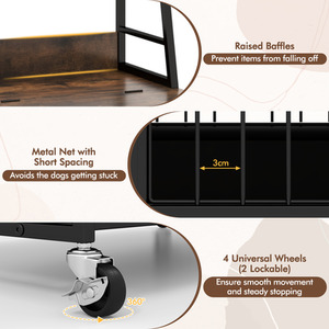 Dog Crate Dog Kennel - Brown by Costway