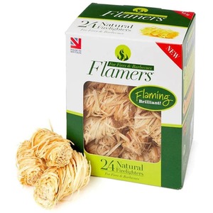 24 Flamers Wood Wool Firelighters - Natural by Flamers