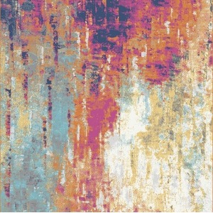 Bold Multicolour Distressed Abstract Living Area Rug by The Rug House